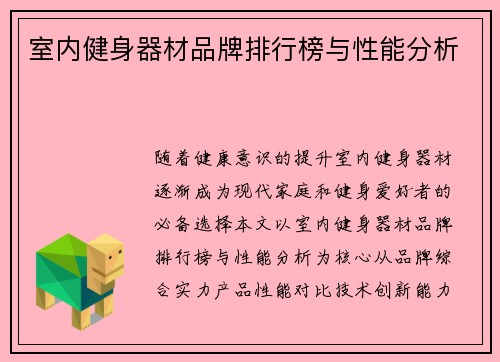室内健身器材品牌排行榜与性能分析